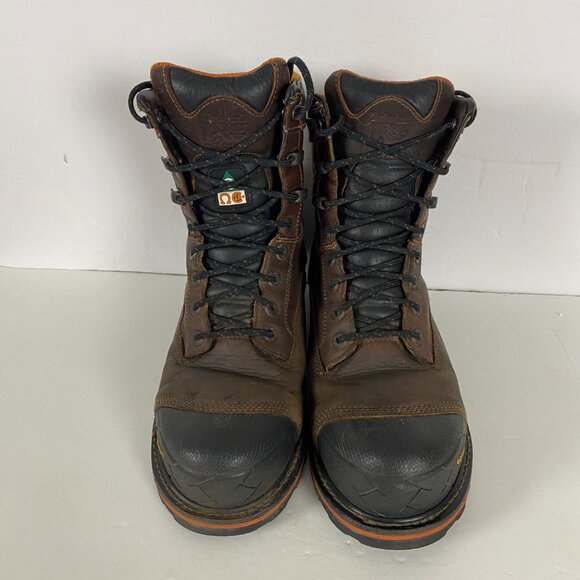 Timberland Pro Mens Boondock 8" Comp Toe Waterproof Work Boots Size 10 W Brown - Picture 4 of 16
